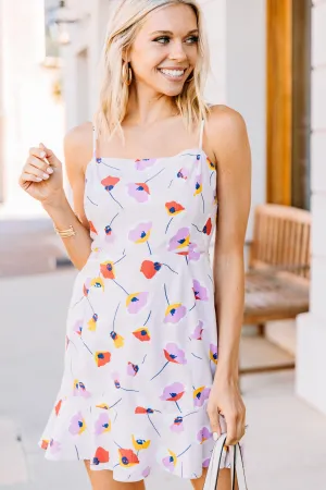 Make An Effort Taupe White Floral Dress