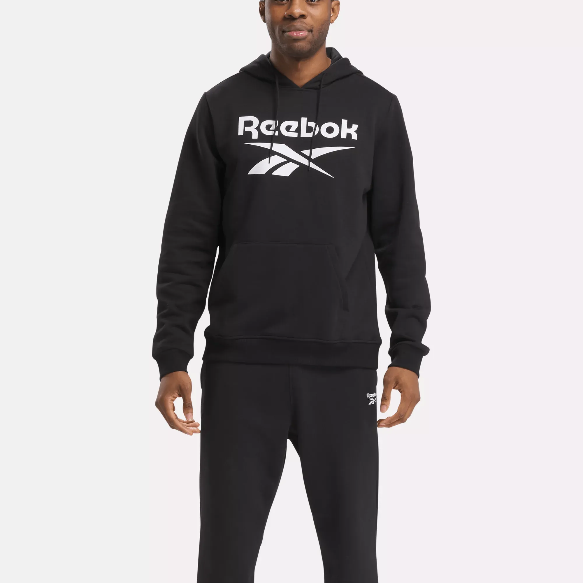 Men's Reebok Identity Fleece Stacked Logo Pullover Hoodie