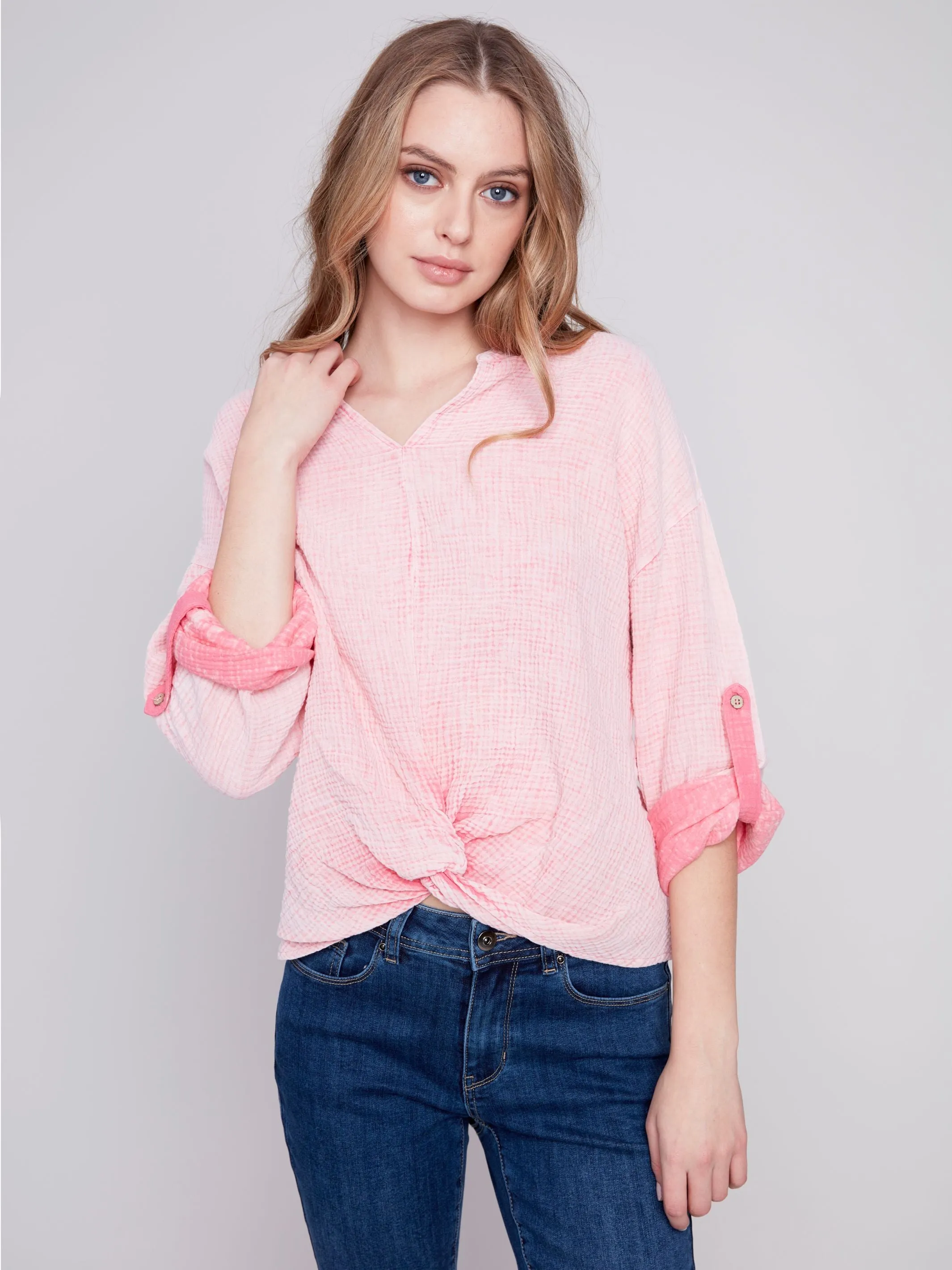 Mineral Wash Cotton Twist Top