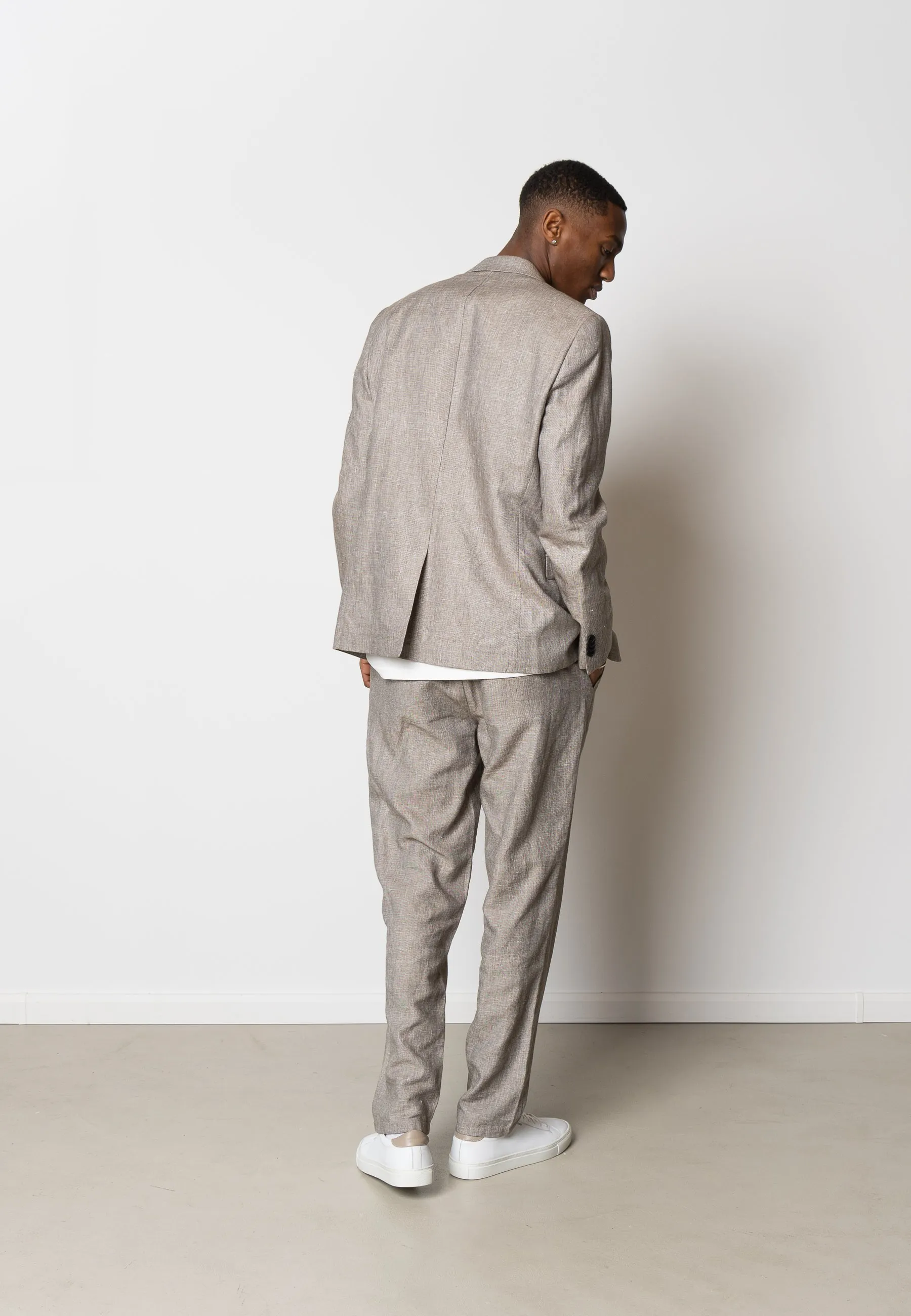 Roman linen blazer - Khaki Melange