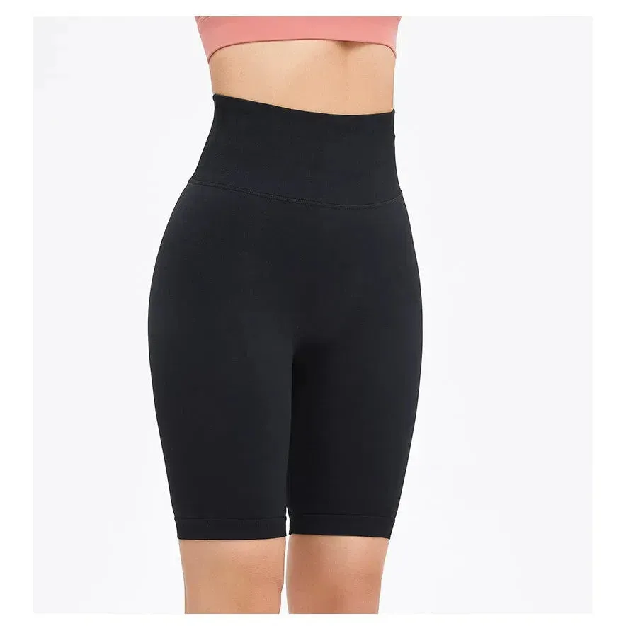 Seamless Fitness Shorts Women Sports High Waist Running Peach
