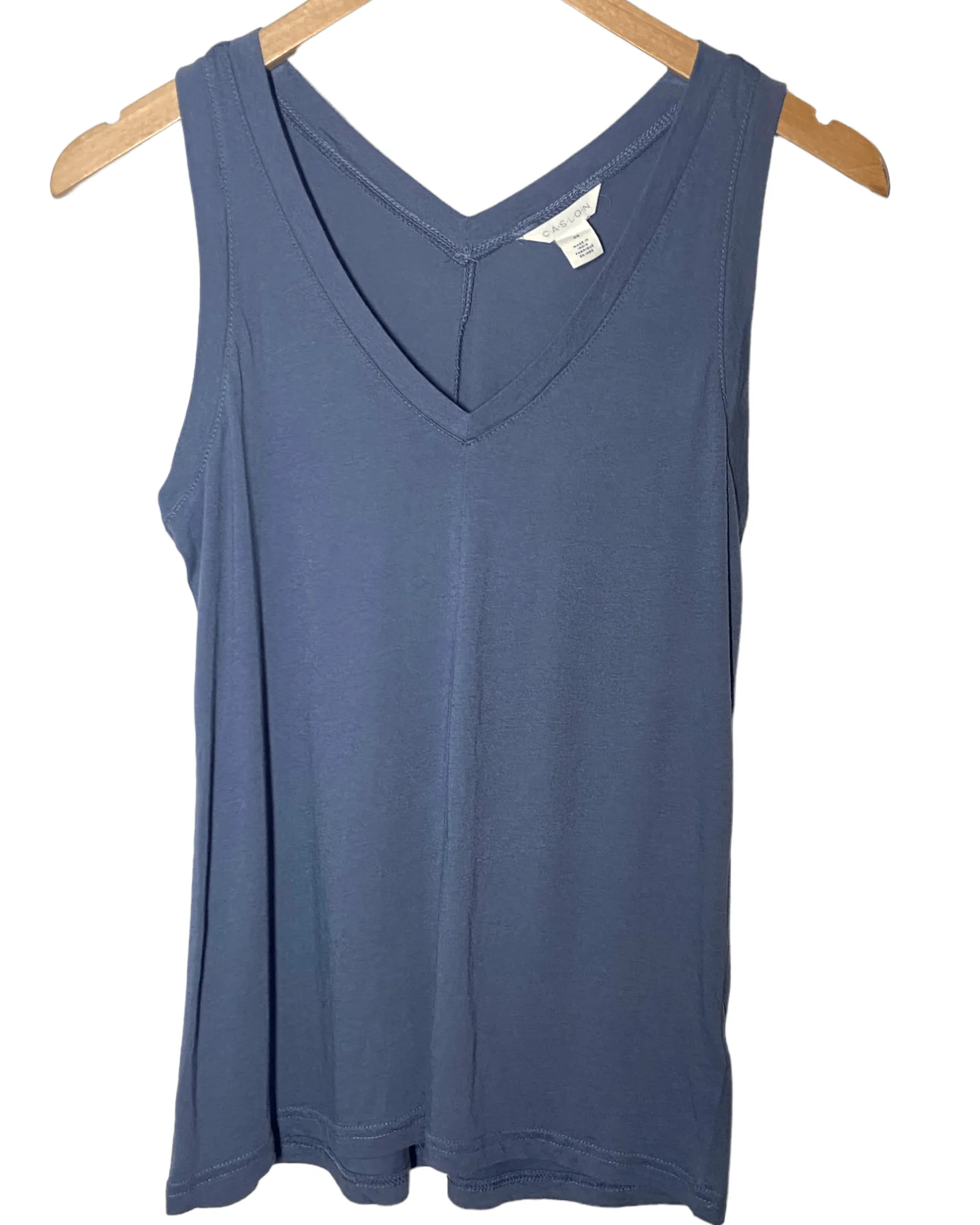 Soft Summer Grisaille Double-V Sleeveless Tee