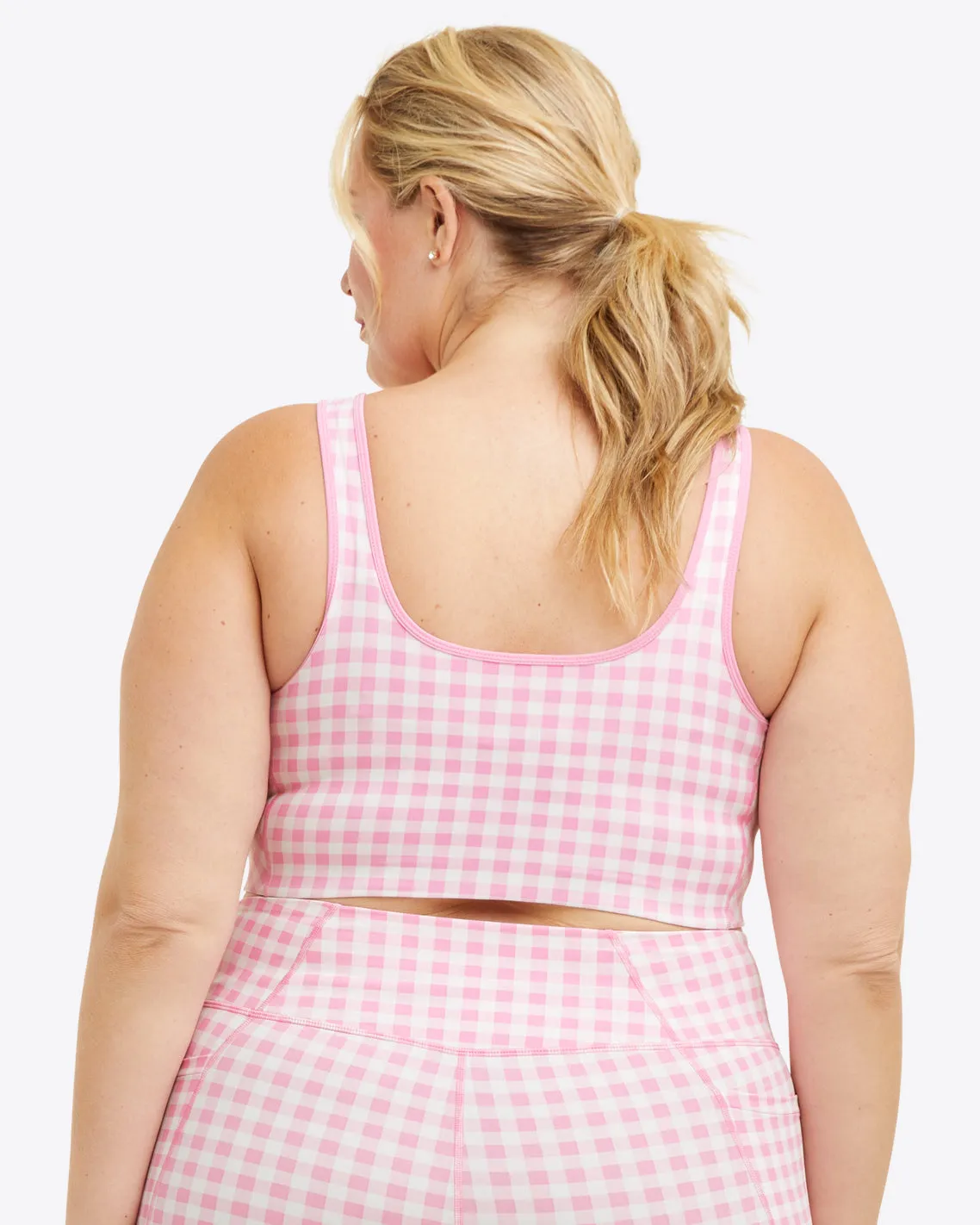 Sports Bra in Pink Gingham