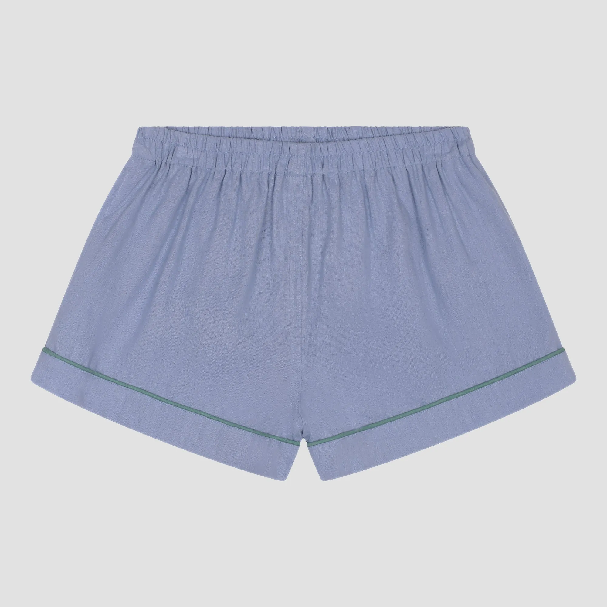 Wave Blue Linen Pajama Shorts