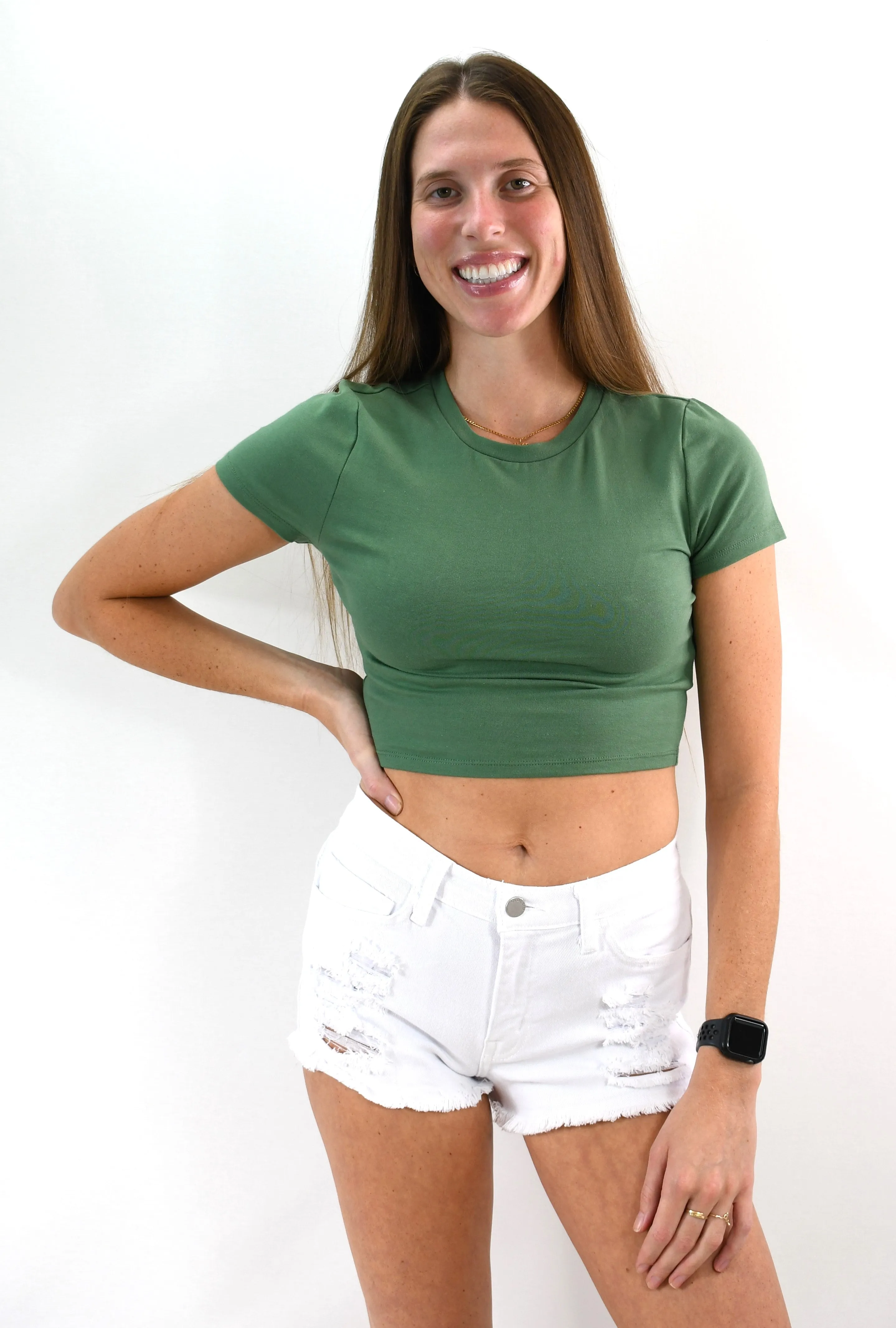 White Flag Distressed Shorts