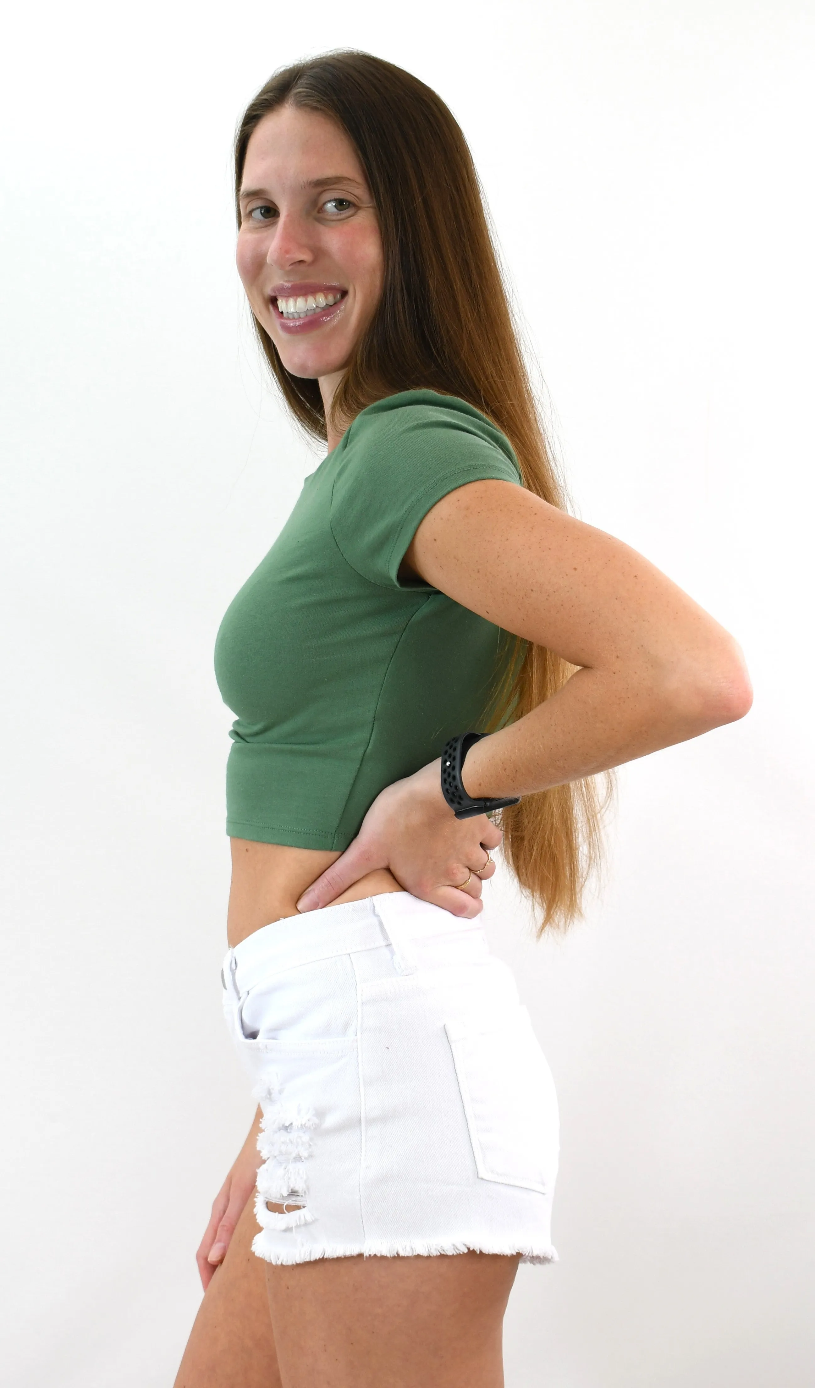 White Flag Distressed Shorts