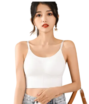 White Padded & No Wire Dry Fit Solid Comfort Workout Bra for Women