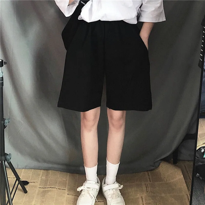 Women Fashion Elastic Waists Short Pants