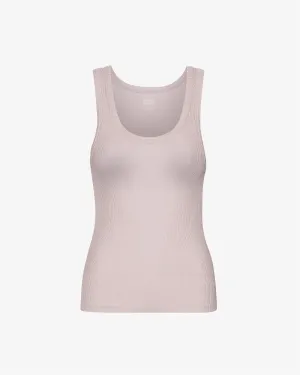 Women Organic Rib Tank Top - Faded Pink