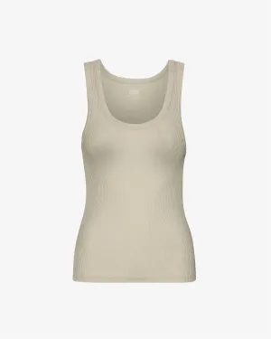 Women Organic Rib Tank Top - Oyster Grey