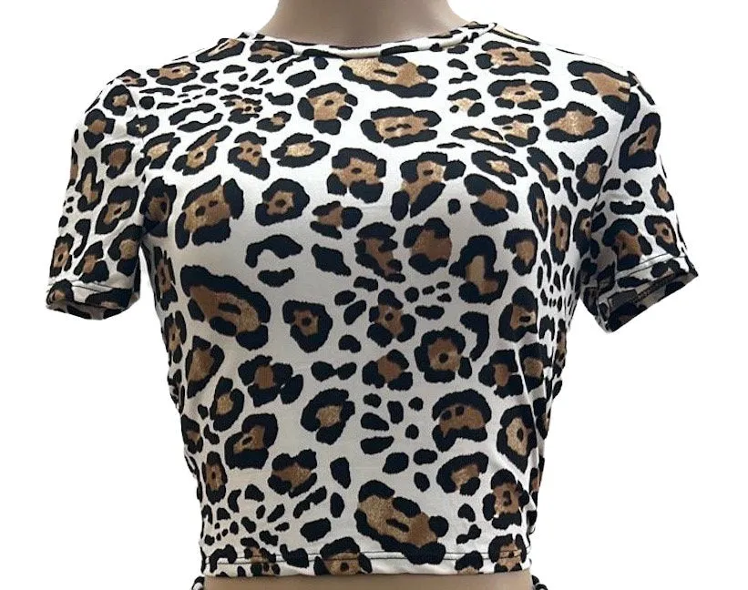 Women's Casual Animal Print Crop Top