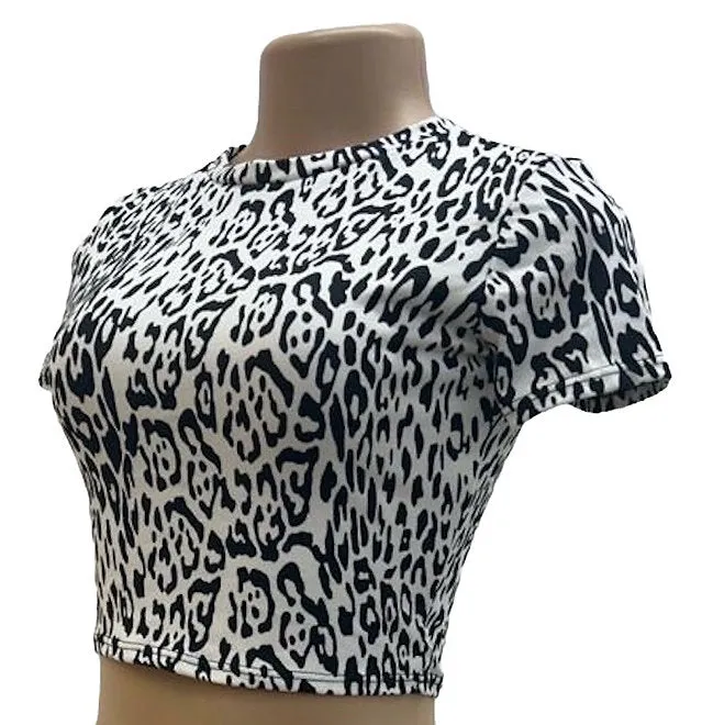 Women's Casual Animal Print Crop Top