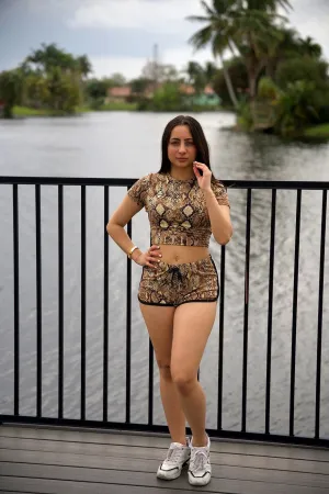 Women's Casual Animal Print Crop Top