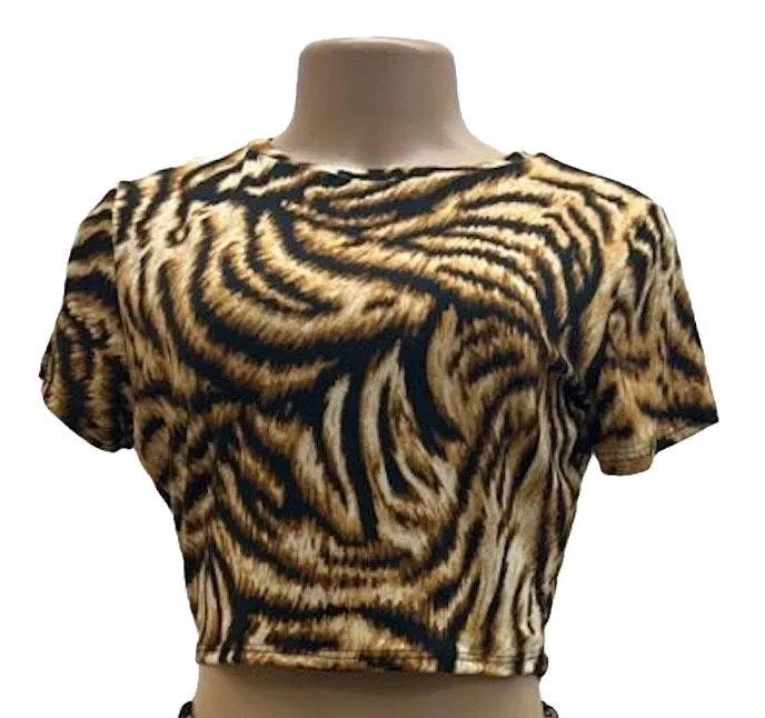 Women's Casual Animal Print Crop Top