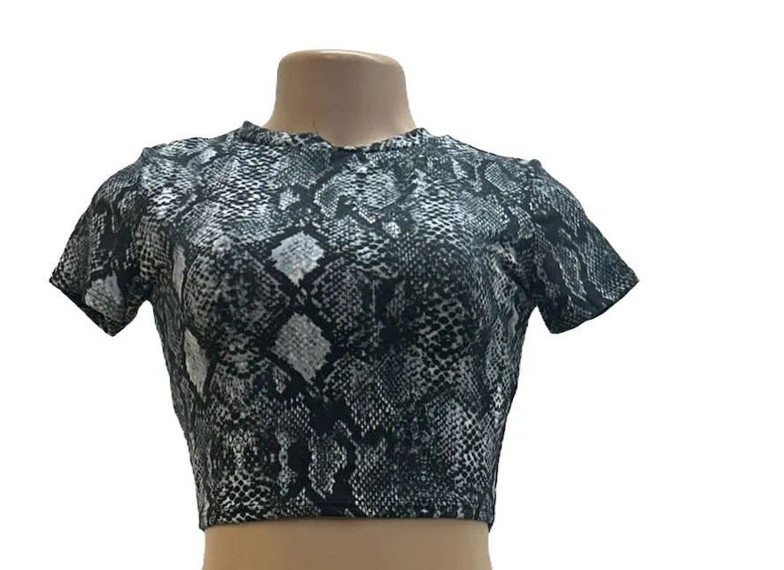 Women's Casual Animal Print Crop Top